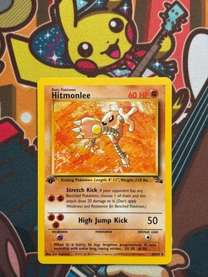 Hitmonlee 1. Edition 22/62 Fossil englisch Pokemon Karten NM - Bild 1 von 2