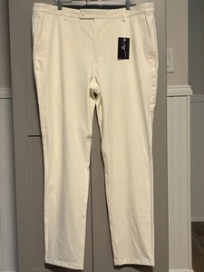 Pantalones de golf Boston Scott para hombre 42 x 32 blanco roto marfil elástico cintura cómoda - Imagen 1 de 10