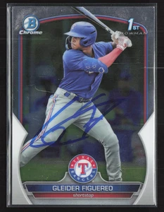 Gleider Figuereo Signed 2023 1st Bowman Chrome Prospect #BCP-59 Texas Rangers 1 - Picture 1 of 2