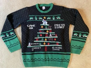 Bigfoot Video Game Sasquatch Ugly Christmas Sweater Size 18 XXL Chest 22" - Picture 1 of 4