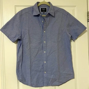 Charles Tyrwhitt Shirt Mens Sz M Classic Fit Button Up Blue Linen Cotton Blend - Picture 1 of 8