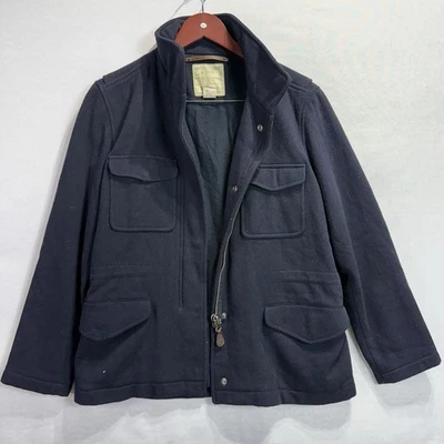 Chaqueta Abercrombie & Fitch Mezcla Lana Para Mujer Talla Pequeña Azul Marino Cremallera Completa De Colección Foto 1 de 4