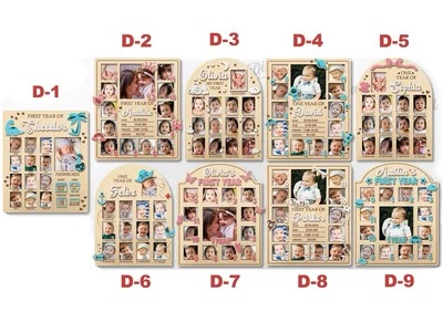 Marco de fotos de bebé de primer año imagen mensual nombre personalizado GRAN IDEA DE REGALO Foto 1 de 4