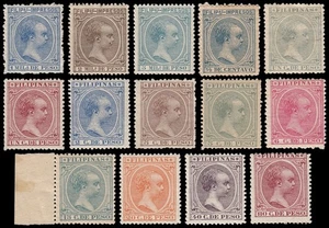 Philippines 117/30 1896-1897 Alfonso XIII MNH-MH - Picture 1 of 1