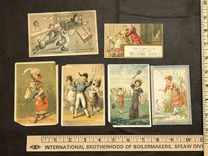 Lotto carte commerciali vittoriane cigno bianco-tulipano-lavanderia tedesca Lautz Bros saponiere - Foto 1 di 4
