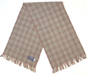 Pendleton Bronceado Cuadros Pata de Gallo Hombres Lana Virgen Bufanda Marrón Rojo Azul Verde EE. UU. - Imagen 1 de 2