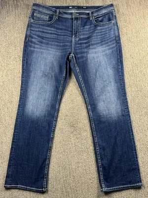 Мужские джинсы BKE 38x32 Tyler прямые штанины толстый шов усатый эластичный деним - Изображение 1 из 4