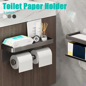 Porta Carta Igienica Bagno Portaoggetti da Parete Doppio Porta Fazzoletti Fornitura Casa╏ - Foto 1 di 14
