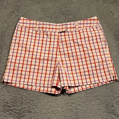 Adidas Plaid Chino Shorts Women's 14 35x4 Stretch Golf Tennis Pickleball - Image 1 of 4
