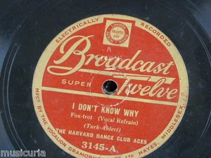 78rpm HARVARD DANCE CLUB ACES i don`t know why / three little times - Picture 1 of 1