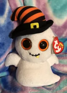 Ty Beanie Boos 6” Nightcap the Ghost Wearing a Witch Hat w/HT 2023 - Picture 1 of 8
