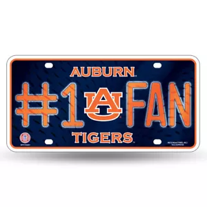 Auburn Tigers #1 Fan Metal Embossed License Plate - Picture 1 of 1