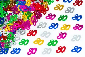 Tabletop Confetti Multicolour 80th Birthday Anniversary Scatter Party Decor X4 - Picture 1 of 5