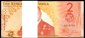 Tonga, 2 Pa'anga 2023 2024, UNC, BUNDLE, Pack 100 PCS, Consecutive,P-NEW DESIGN - Picture 1 of 5