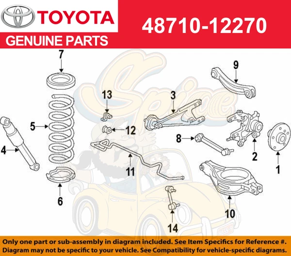 SUSPENSIÓN TRASERA CONJUNTO BRAZO TOYOTA LEXUS HS250h Nº1 RH 48710-12270 Foto 1 de 2