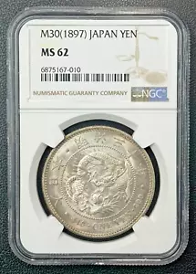 M30(1897) JAPAN YEN NGC MS 62 - Picture 1 of 5