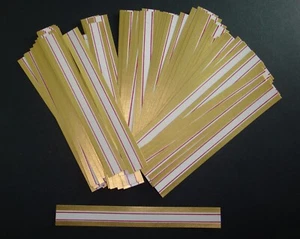 LOT 100  ETIQUETTES  BANDES OR blanc  PARFUM  LABELS OLD  SCRAPBOOKING 10,5 CM  - Imagen 1 de 1