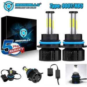 2pcs Ironwalls 9007/HB5 LED Headlight Bulbs Kit 6500K White High Low Beam Light - Picture 1 of 12