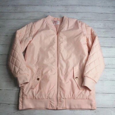 Justice Girl's Pink Quilted Jacket Size 16 18 Full Zip - Image 1 of 4