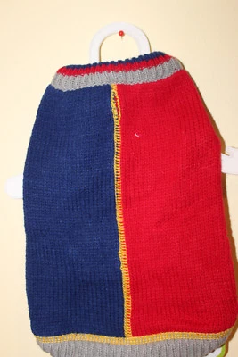 Fashion Pet Half and Half Sweater Red & Blue  Small new - Image 1 of 2