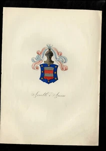 Stemmi Famiglie Celebri Toscane Alessandro Diligenti 1863 Accolti d'Arezzo - Foto 1 di 2