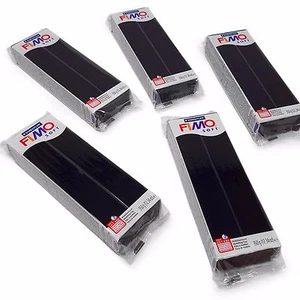 FIMO Weich 454g Polymer Modellier Ton - Backofen Set Von 5 Schwarz - Bild 1 von 2