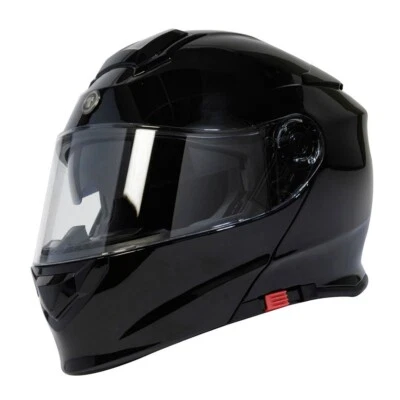 Modular Full Face Street Motorcycle Helmet Dual Visor Torc T28 Gloss Black M - Image 1 of 4