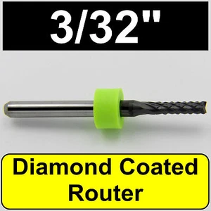 Diamond Coated Router - 3/32" 2.40mm - Carbon Fiber Ceramic Rogers FR4 CNC - Picture 1 of 8