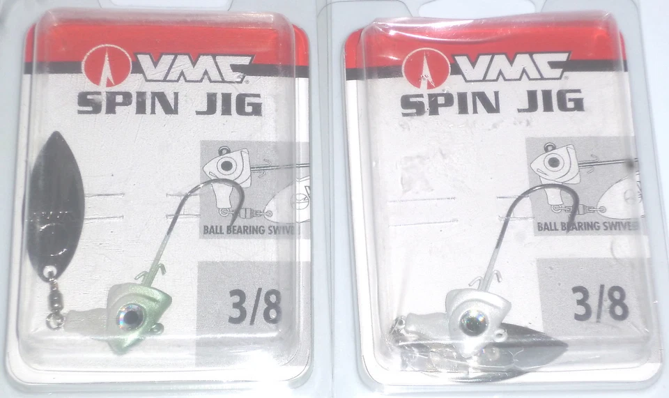 VMC 3/8 Weide Spin Jigs (Packung Mit 2-Blue Rücken Hering/Weiß) - Bild 1 von 1
