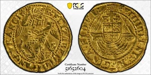 1573-78 Great Britain 1/4 Angel, Elizabeth I, 6th Issue - PCGS AU Detail - Picture 1 of 6