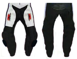 SUZUKI Racing Motocicleta Motociclista Cuero Pantalón Motocicleta Cuero de Vaca Cuero Pantalones - Imagen 1 de 2