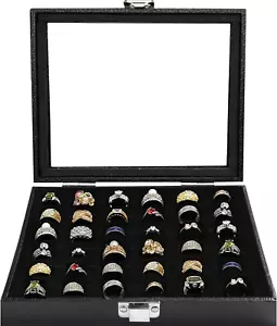 Ring Jewelry Organizer Box 36 Slots Rings Display Storage Case Earring Showcase - Picture 1 of 7