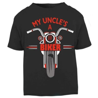 SHOP4BIKERS My Uncle is a biker motorcycle toddler baby children kid t shirt 100% cotton