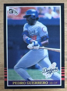 1985 Donruss Pedro Guerrero Baseball Card #174 Dodgers 3B-OF Mid-Grade VGEX ￼O/C