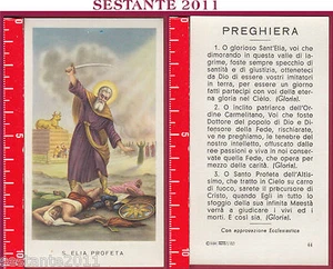 1006 SANTINO HOLY CARD S. ELIA PROFETA ED G MI ED. G MI. 44 - Imagen 1 de 1