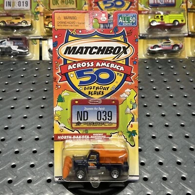2001 MATCHBOX ACROSS AMERICA NORTH DAKOTA HIGHWAY MAINTENANCE SNOWPLOW BLUE - Image 1 of 4