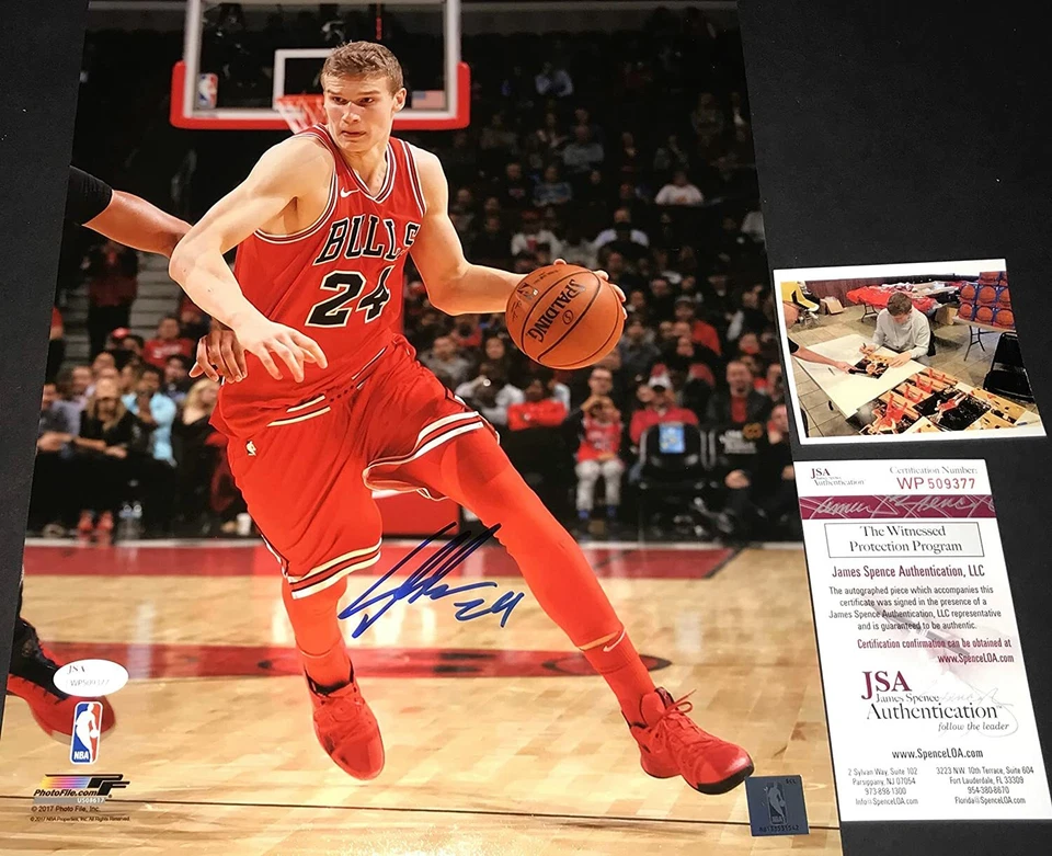 Lauri Markkanen Chicago Bulls Autographed Signed 11x14 JSA WITNESS COA . - Image 1 of 1