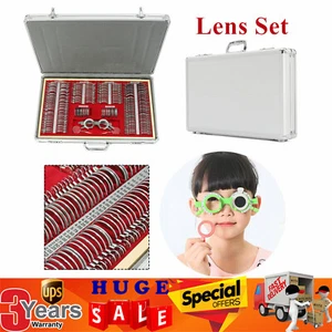 Set lenti da prova ottiche 266 pezzi kit optometria cerchio in metallo scatola in alluminio telaio di prova - Foto 1 di 13