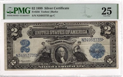 $2 1899 Silver Certificate Fr#256 PMG VF25 - Image 1 of 2