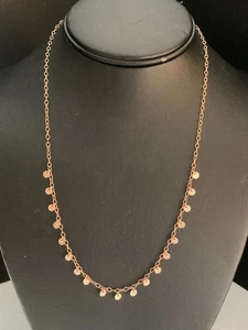 14K Rotgold über 0,925 Sterling Hänger Scheibe Station Kabel Kette Halskette 20" - Bild 1 von 9