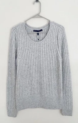 NWOT~WHITE HOUSE BLACK MARKET Wool Bl.Sweater Sz L Gray Sparkle Gems Long Sleeve - Image 1 of 4
