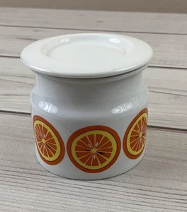 Vintage Arabia of Finland Jam Jar w/ Lid Pomona Oranges Raija Uosikkinen MCM 60s - Picture 1 of 16