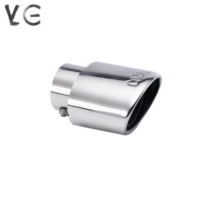 2.36'' Inlet 4.1'' Outlet 120mm Long Oval Welding Exhaust Tips Screw-on Tip - Image 1 of 4