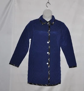 Koos Of Course Solid/Printed Reversible Jacket Size S Blue - Picture 1 of 4
