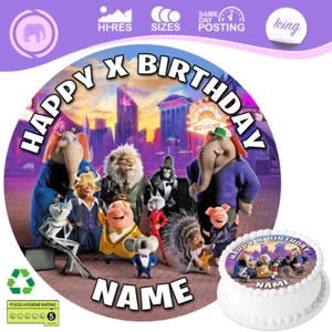 Sing 2 Cake Topper Personalised Decoration Round Circle Edible Icing - Picture 1 of 5