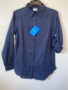 NWT Columbia Women's Times Two Long Sleeve Tunic, Nocturnal Dobby, Small - Picture 1 of 6