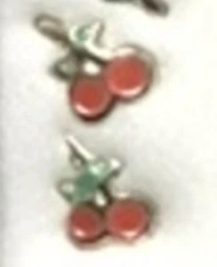 Silver Red Green Cherry Rockabilly Nose Stud Ball End Pop In Body Piercing B26 - Picture 1 of 1