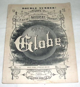 Original Agosto 1874 EL GLOBO MUSICAL libro de música, literatura, arte, drama - Imagen 1 de 8