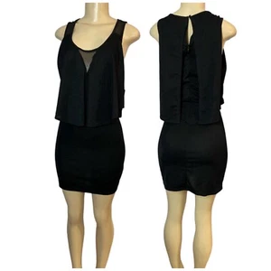 Marilyn Monroe Women's Black Mesh Layered Mini Dress Sleeveless Size Medium NEW - Picture 1 of 9