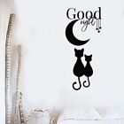 Cartoon Cats Wall Decal Good Night Moon Stars Window Stickers Baby Kids Bedroom
